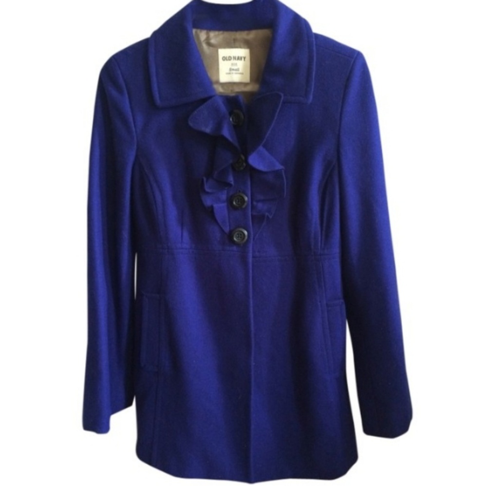 Old Navy Purple Ruffle Coat Medium